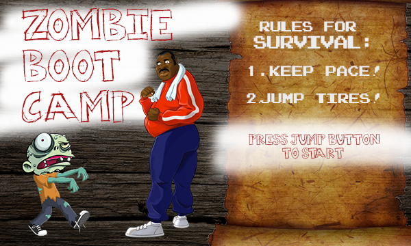 Start screen for Zombie Boot Camp